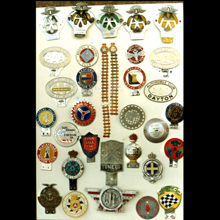 Beaulieu 1989 haul of badges from the Autojumble
