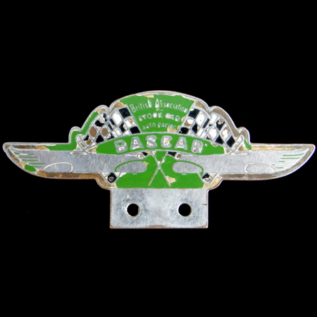 British Association for Stock Car Auto Racing B.A.S.S.A.R. Car Badge
