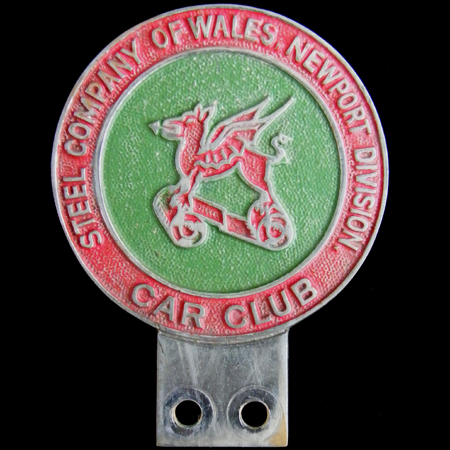 Steel Company of Wales Newport Division Car Club Car Badge