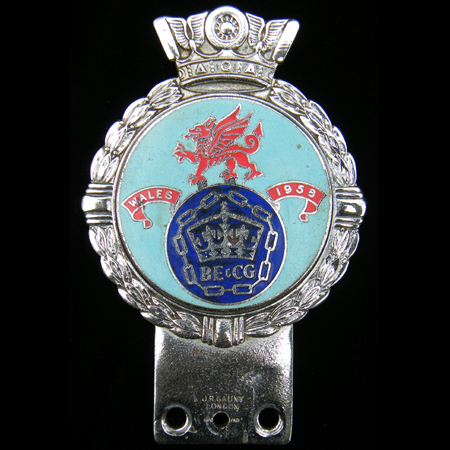 B.E. & C.G. Wales 1958 Car Badge
