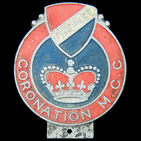 Finchley Coronation Motor Cycle Club Car Badge