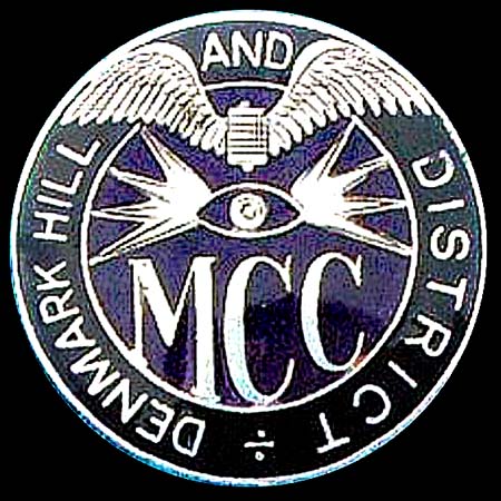 Denmark Hill and District Motor Cycle Club Lapel Badge Car Badge