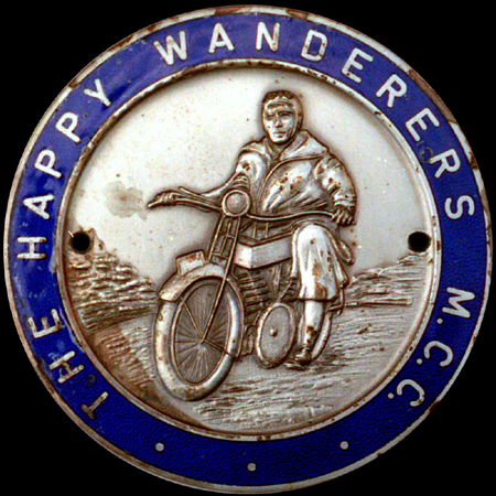 The Happy Wanderers M.C.C. Car Badge