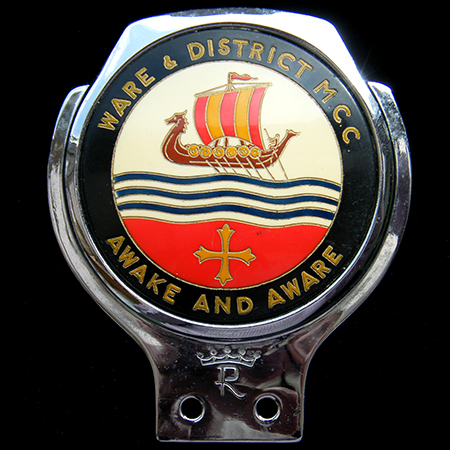 Ware & District Motor Cycle Club Car Badge