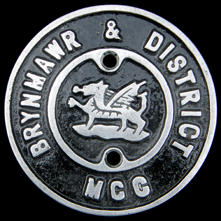 Brynmawr & District Motor Cycle Club  Car Badge