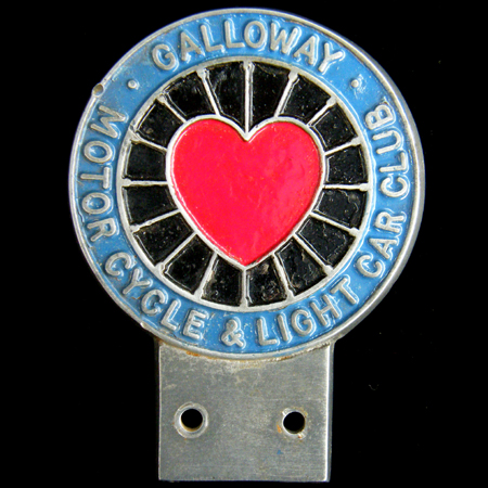 Galloway Motor Cycle & Light Car Club Car Badge