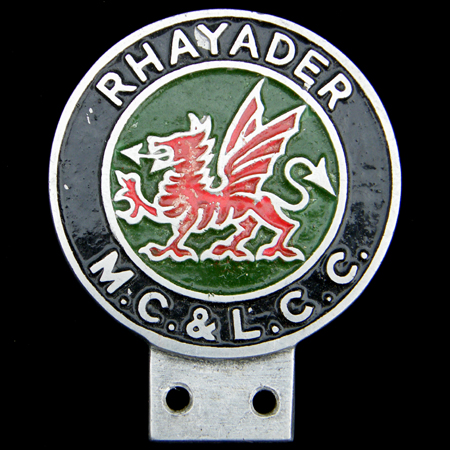Rhayader Motor Cycle & Light Car Club  Car Badge
