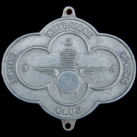 Weybridge Motor Sports Club Car Badge