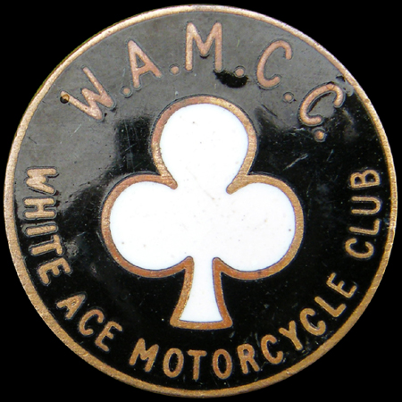 White Ace Motor Cycle Club Lapel Badge