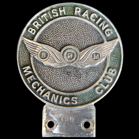 British Racing Mechanics Club Car Badge
