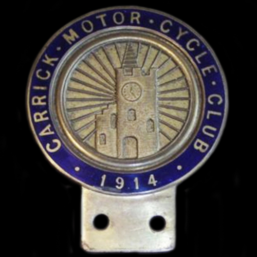 Carrick Motor Cycle Club car badge