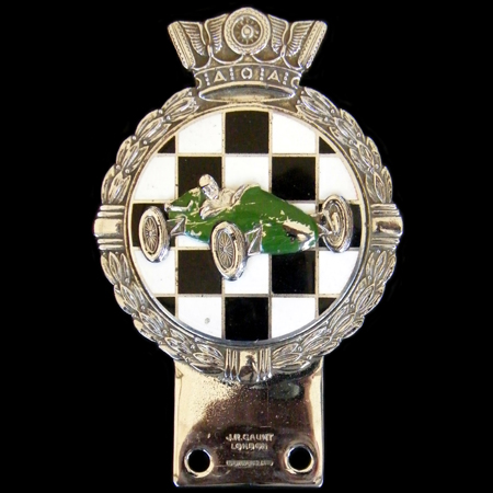 Racing Car by J R Gaunt Car Badge
