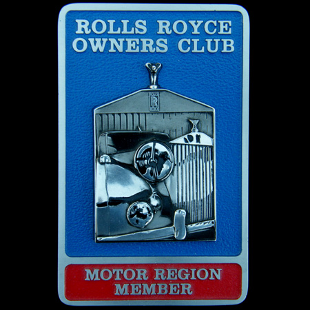 Rolls Royce Owners Club Motor Region Member Car Badge