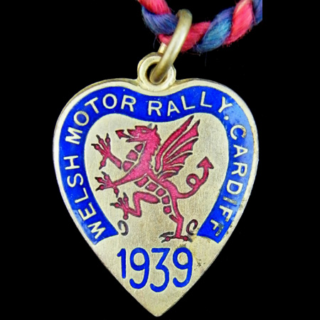 1939 Welsh Motor Rally Cardiff Car Badge