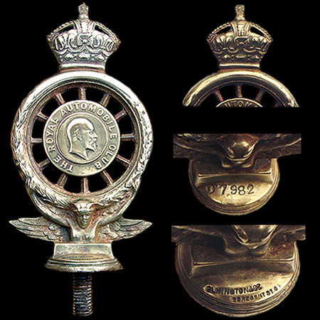 Royal Automobile Club 1908 - 1920 Full Members Car Badge 