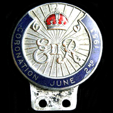 Coronation June 2nd 1953Car Badge