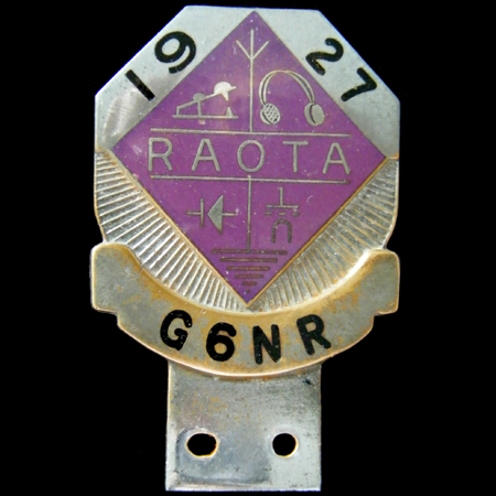 Rare Radio Amateur Old Timers Association Car Badge