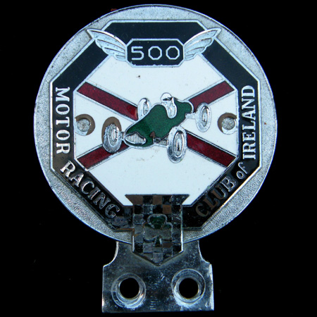  500 Motor Racing Racing Club of Ireland Car Badge