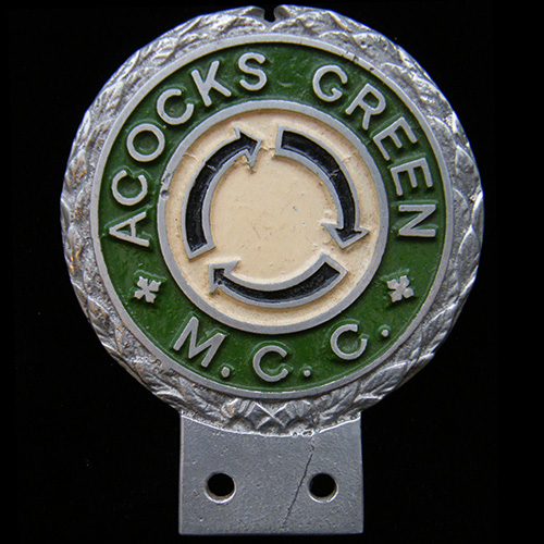 Acocks Green M.C.C. car badge