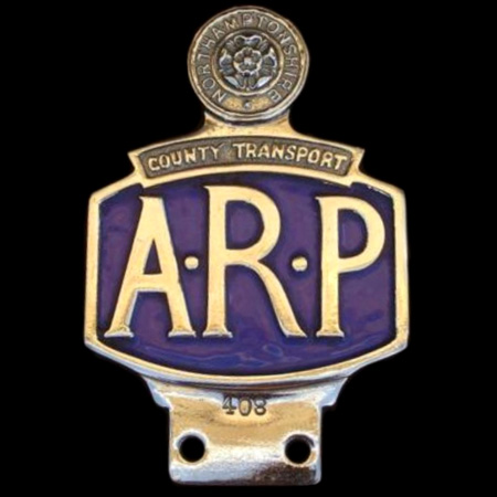 A R P Northamptonshire County Transport Car Badge