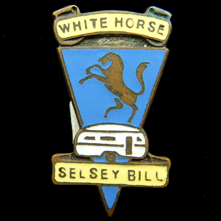White Horse Selsey Bill Caravan Lapel Badge
