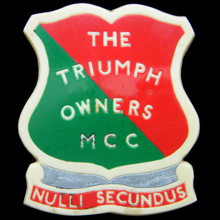 Triumph Owners M.C.C. Machine badge