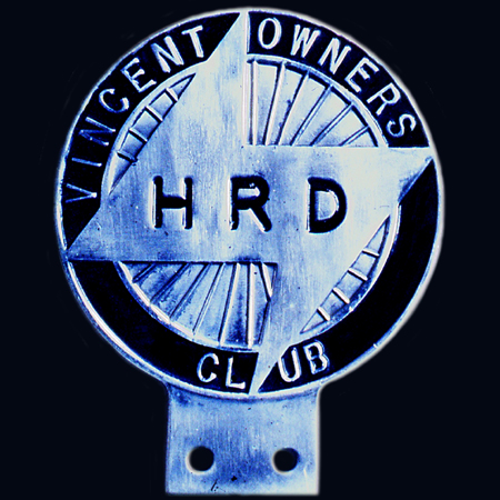 Vincent H R D Owners Club Machine Badge