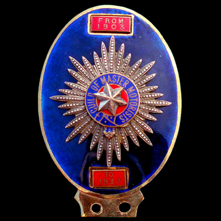  Guild of Master Motorists 1903 to 1937 Car Badge
