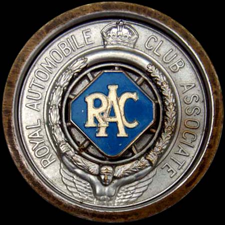 Royal Automobile Club Associate Car Badge 1936 - 1945 