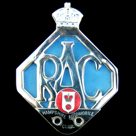 RAC Associate County Badges Hampshire A C 1946-53 Car badge