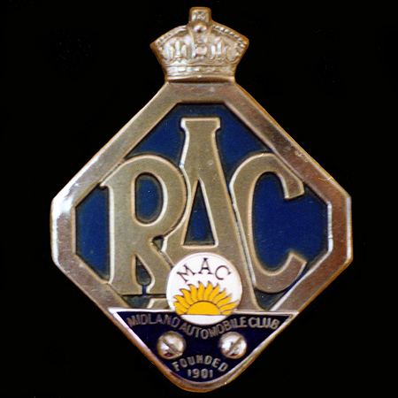 RAC Associate County Badges Midland A C 1946-53  Car badge