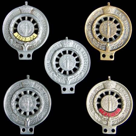 Royal Automobile Club Associate ACU (Auto Cycle Union) Motor Cycle Badges