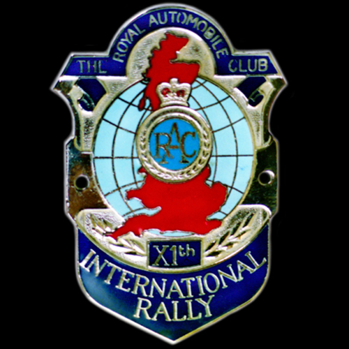 Royal Automobile Club International Rally Car Badge