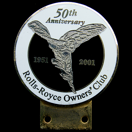  50th Anniversary  Rolls Royce Owners Club  Car Badge