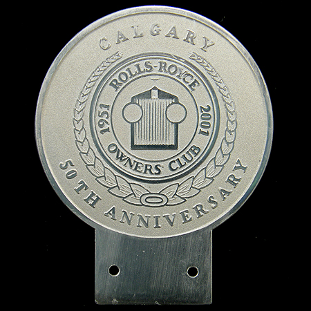 Rolls Royce Owners Club Calgary 50th Anniversary Car Badge