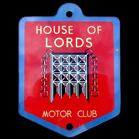 House of Lords Motor Club Car Badge