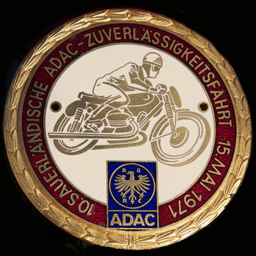 1971 ADAC Motorcycle Rally car badge