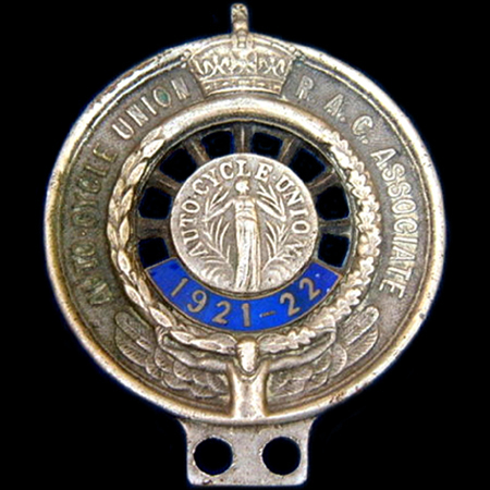 Auto Cycle Union R.A.C. Associate 1921 - 22 Motor Cycle Badge  