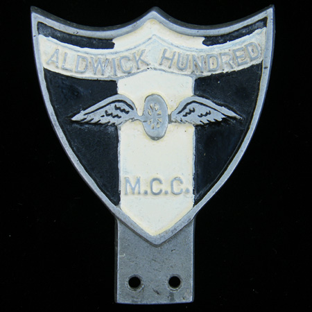 Aldwick Hundred Motor Cycle Club Car Badge