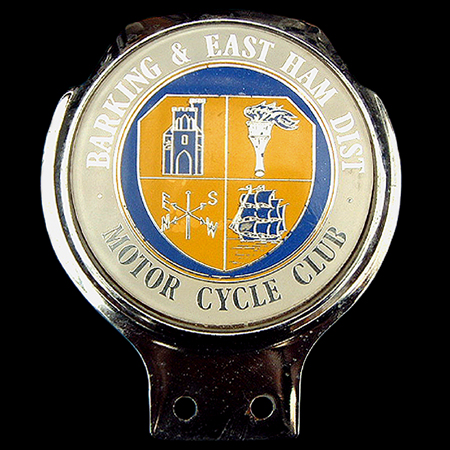Barking & East Ham District Motor Cycle Club Car Badge