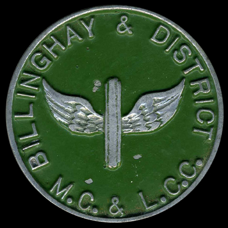 Billinghay & District Motor Cycle & Light Car Club Car Badge