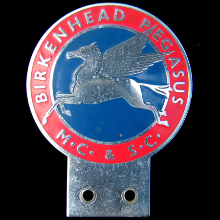Birkenhead Pegasus Motor Cycle & Scooter Club Car Badge