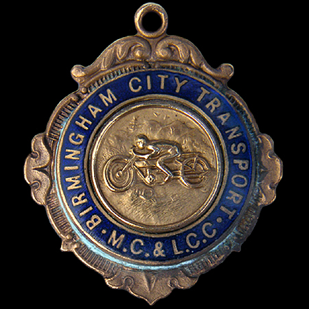Birmingham City Transport Motor Cycle & Light Car club medallion
