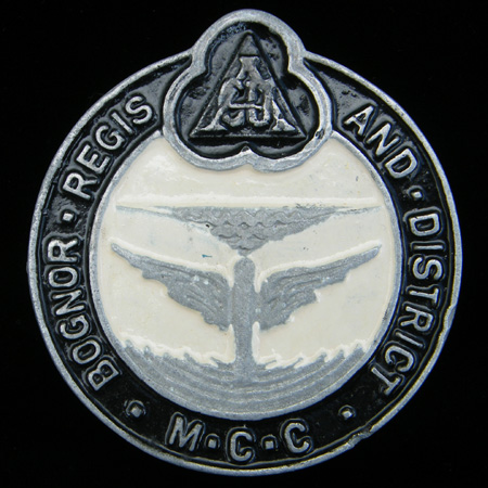 Bognor Regis and District Motor Cycle Club Car Badge