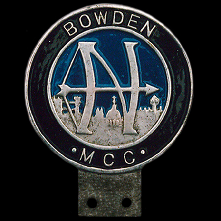 Bowden Motor Cycle Club Car Badge