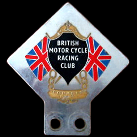 British Motor Cycle Racing Club Founded 1909 Car Badge