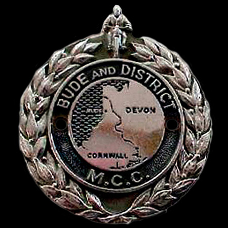 Bude & District and Motor Cycle Club Car Badge
