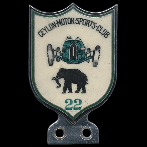Ceylon Motor Sports Club Car Badge