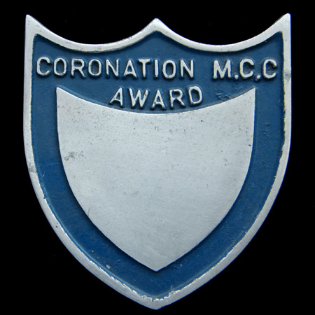 Coronation Motor Cycle Club Award badge