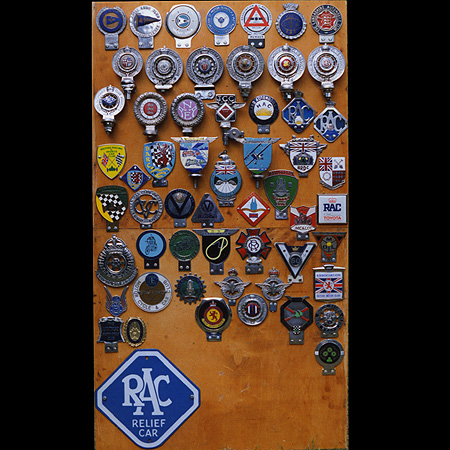 Dave Leverage's Display of UK car badges 
